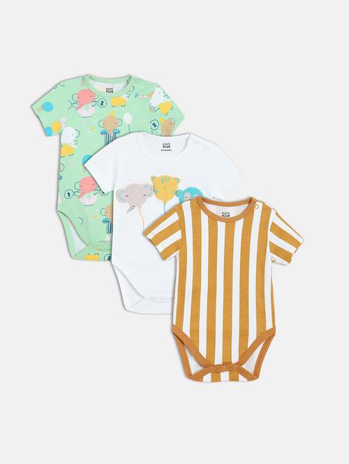kids pack of 3 printed long sleeve onesies - 22108746 - Very Small Image - 1