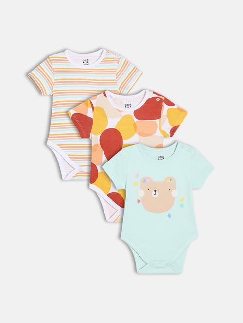 kids pack of 3 printed long sleeve onesies - 22108747 - Very Small Image - 1