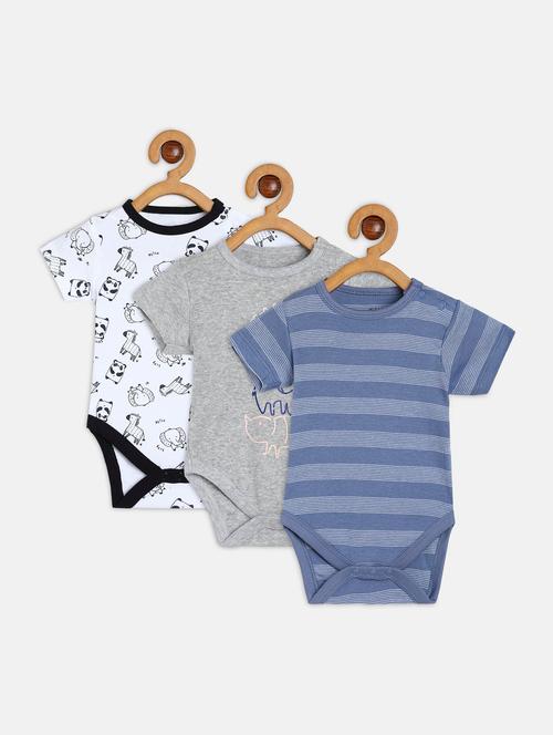 kids pack of 3 printed long sleeve onesies - 22108760 - Very Small Image - 1