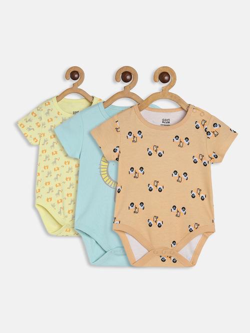 kids pack of 3 printed short sleeve onesies - 22108765 - Very Small Image - 1