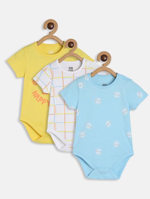 kids pack of 3 printed onesies - 22108766 - Very Small Image - 1