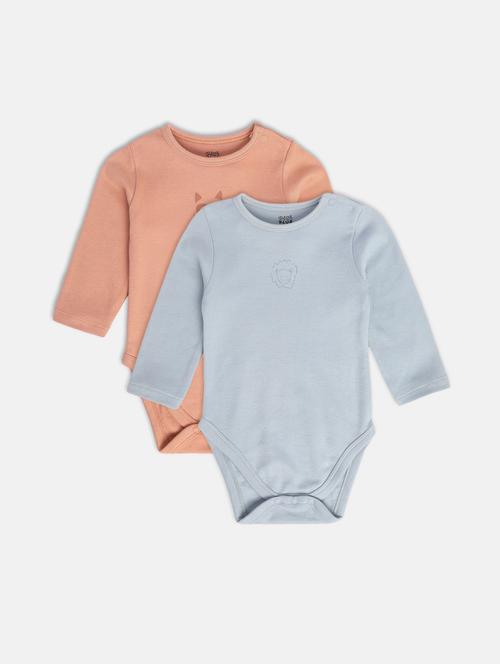kids pack of 2 solid long sleeve onesies - 22108769 - Very Small Image - 1