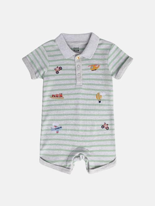 kids printed short sleeve polo romper - 22108780 - Very Small Image - 1
