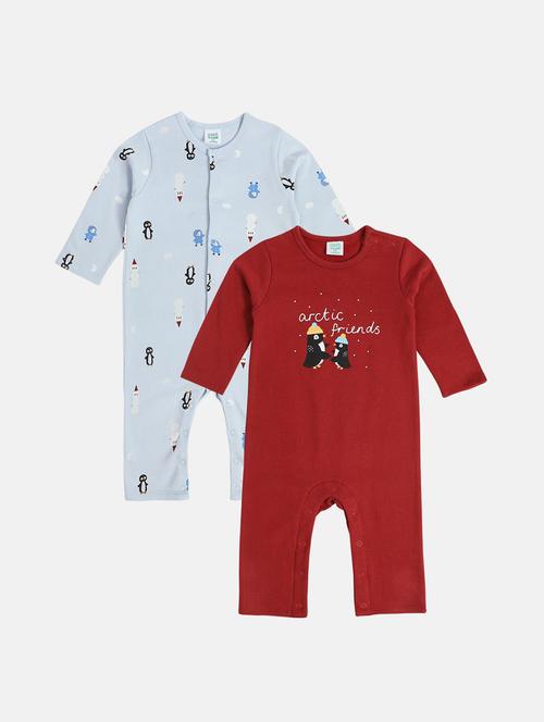 kids pack of 2 printed long sleeve romper - 22108781 - Very Small Image - 1