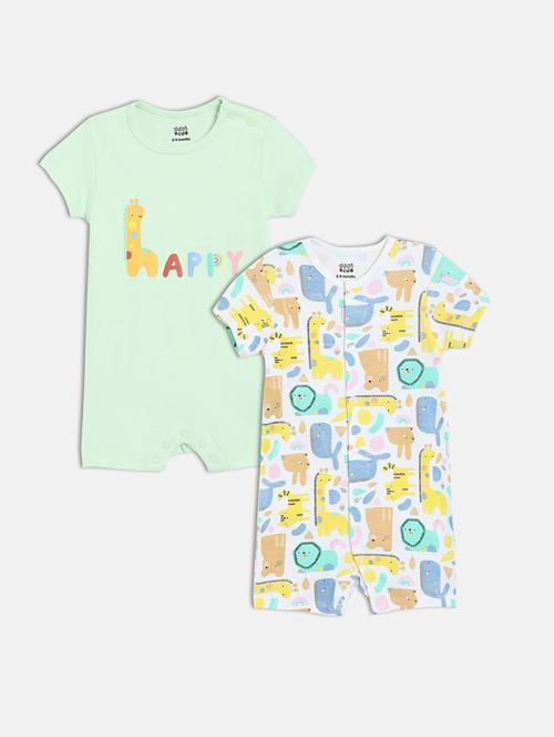 kids pack of 2 printed romper - 22108787 - Very Small Image - 1
