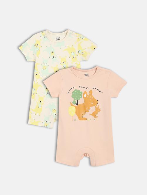 kids pack of 2 printed romper - 22108796 - Very Small Image - 1