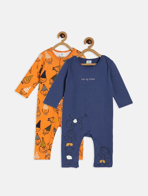kids pack of 2 printed long sleeve romper - 22108802 - Very Small Image - 1