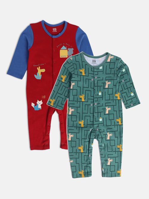 kids pack of 2 printed romper - 22108806 - Very Small Image - 1