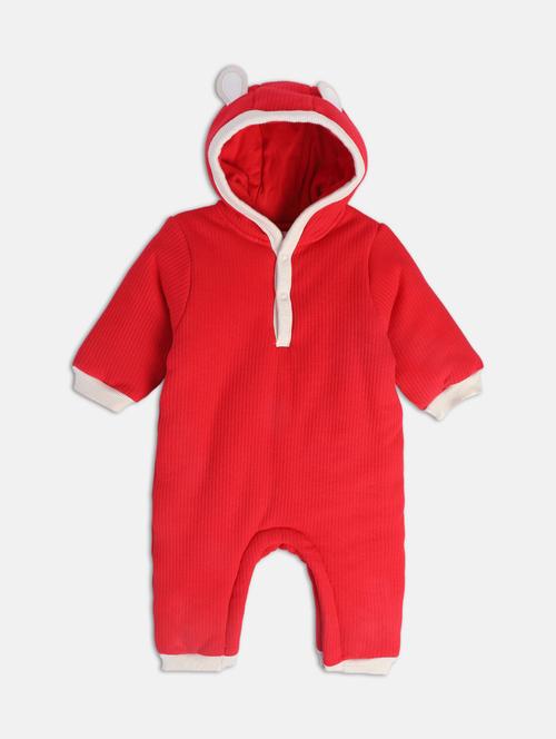 kids solid long sleeve hooded romper - 22108810 - Very Small Image - 1