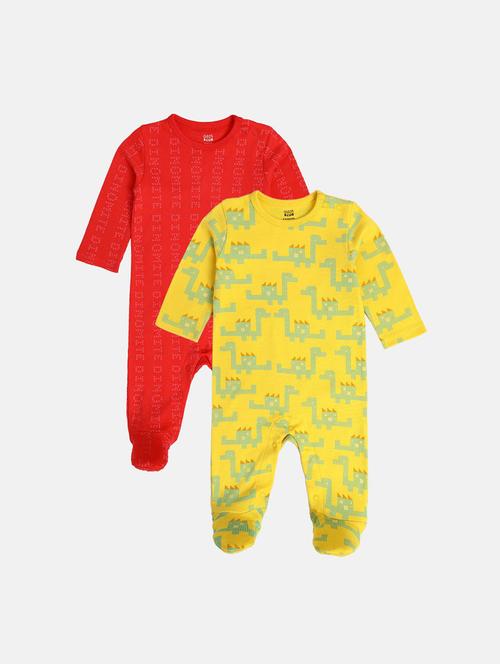 kids pack of 2 printed long sleeve onesies - 22108817 - Very Small Image - 1