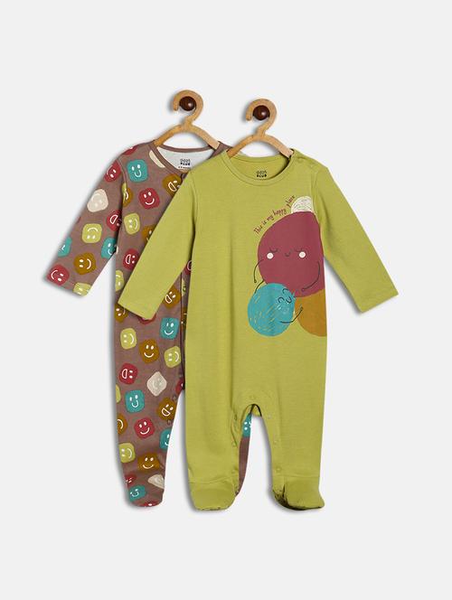 kids pack of 2 printed onesies - 22108840 - Very Small Image - 1