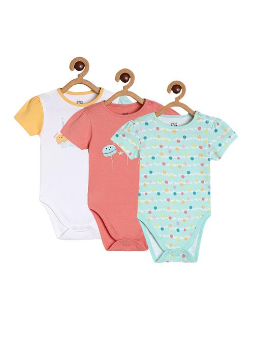 kids pack of 3 printed short sleeve onesies - 22108852 - Very Small Image - 1