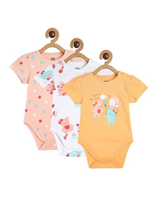 kids pack of 3 printed short sleeve onesies - 22108853 - Very Small Image - 1