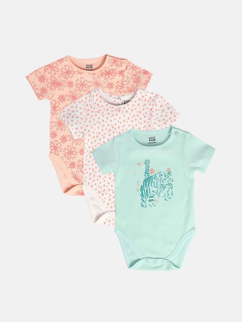 kids pack of 3 printed short sleeve onesies - 22108859 - Very Small Image - 1