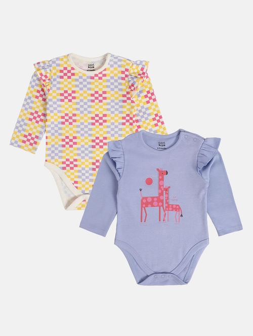 kids pack of 2 printed onesies - 22108865 - Very Small Image - 1