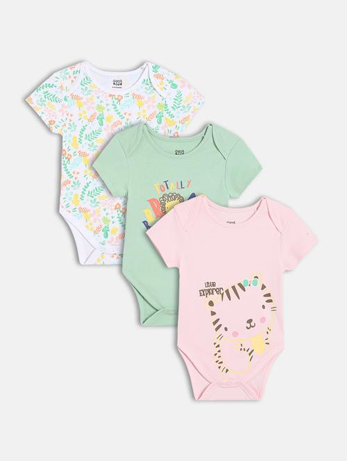 kids pack of 3 printed onesies - 22108868 - Very Small Image - 1