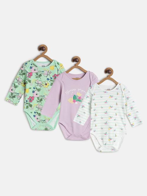 kids pack of 3 printed onesies - 22108876 - Very Small Image - 1