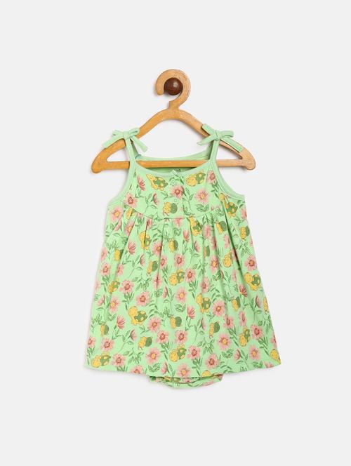 girls floral print shoulder strap frock - 22108879 - Very Small Image - 1