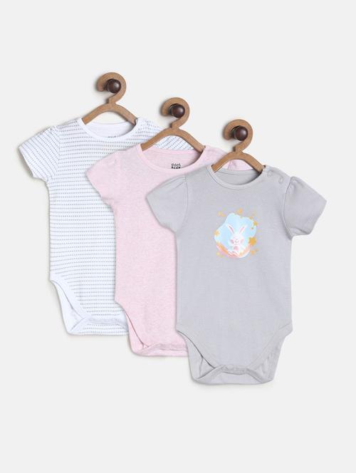kids pack of 3 printed onesies - 22108882 - Very Small Image - 1