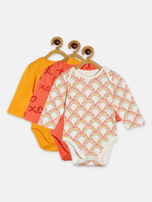 kids pack of 3 printed onesies - 22108883 - Very Small Image - 1