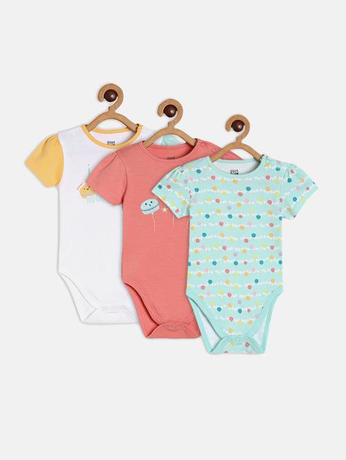kids pack of 3 printed short sleeve onesies - 22108886 - Very Small Image - 1