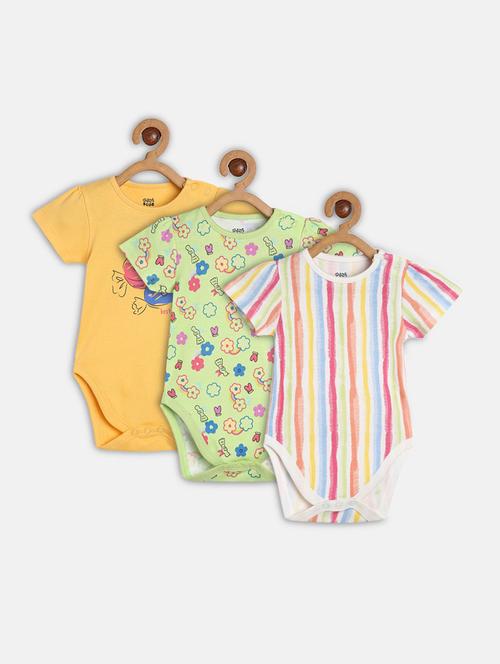 kids pack of 3 printed short sleeve onesies - 22108887 - Very Small Image - 1