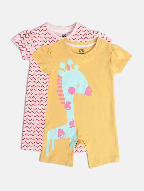 kids pack of 2 printed romper - 22108893 - Very Small Image - 1
