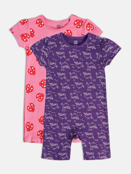 kids pack of 2 printed romper - 22108895 - Very Small Image - 1