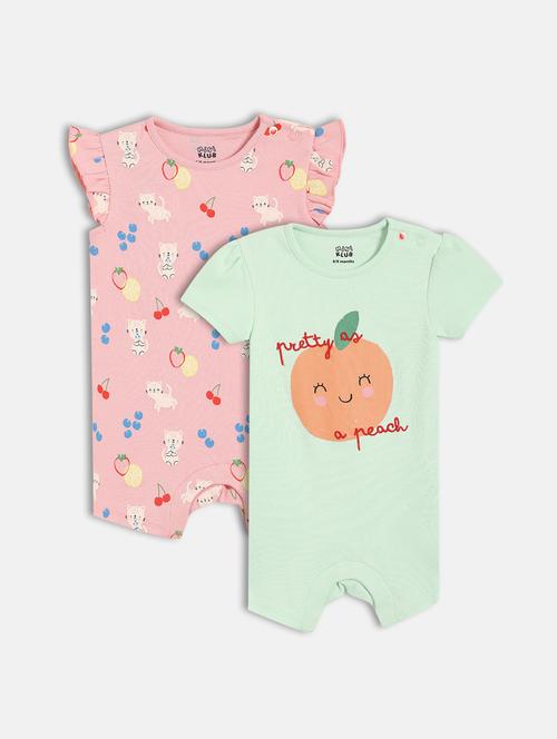 kids pack of 2 printed romper - 22108918 - Very Small Image - 1