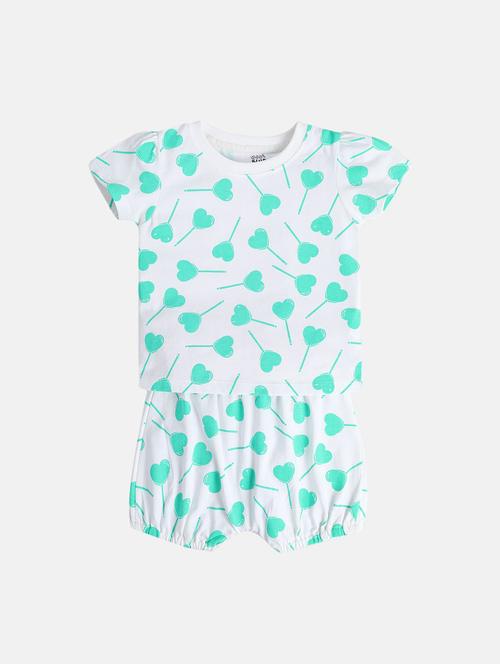 girls printed shorts & top co-ord set - 22109166 - Very Small Image - 1