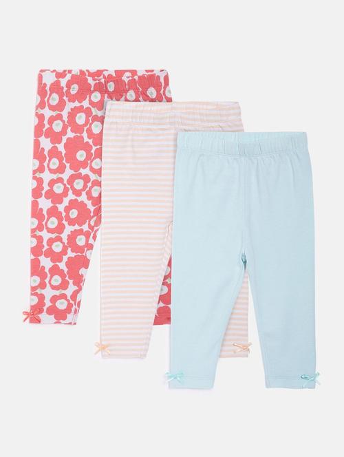 girls pack of 3 printed mid rise legging - 22109177 - Very Small Image - 1