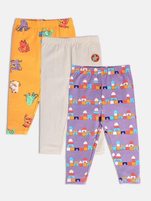 girls pack of 3 printed mid rise legging - 22109181 - Very Small Image - 1