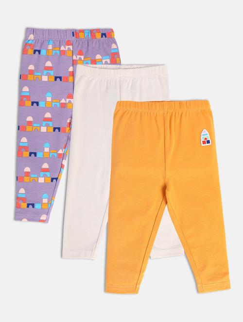 girls pack of 3 printed mid rise legging - 22109183 - Very Small Image - 1