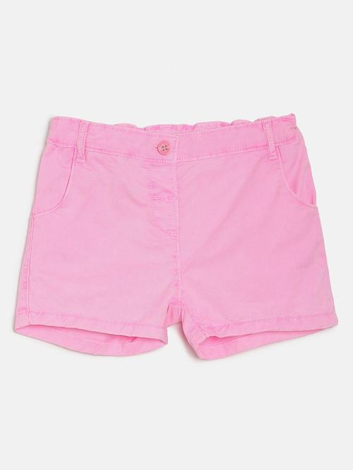 girls solid mid rise shorts - 22109188 - Very Small Image - 1