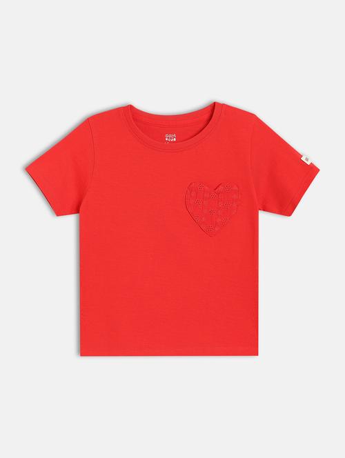 girls solid round neck tee - 22109285 - Very Small Image - 1