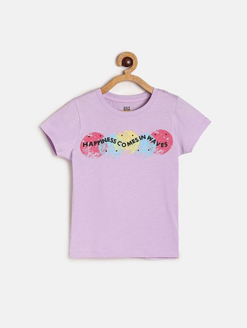 girls printed round neck tee - 22109345 - Very Small Image - 1