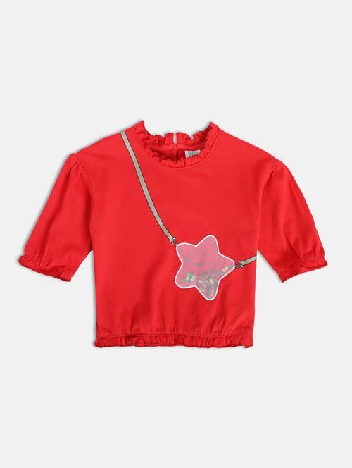girls patched short sleeve top - 22109366 - Very Small Image - 1