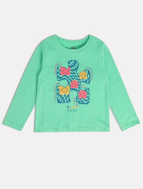 girls printed round neck tee - 22109371 - Very Small Image - 1