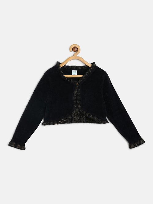 girls black solid long sleeve shrugs - 22109386 - Very Small Image - 1