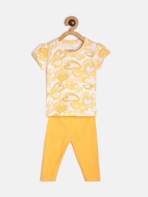 girls printed round neck full length set - 22109425 - Very Small Image - 1