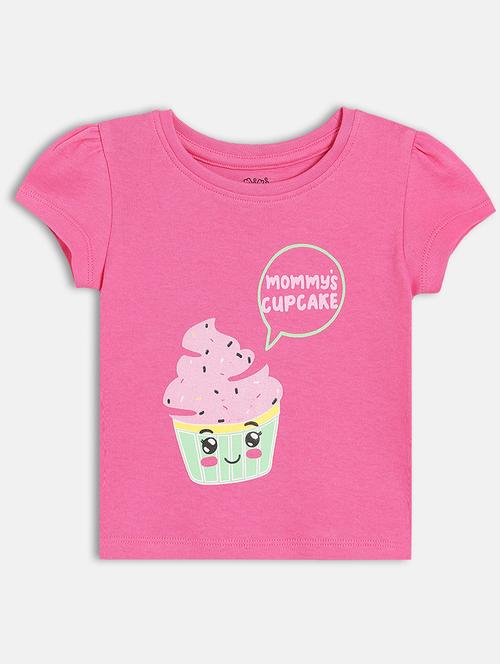 girls printed round neck tee - 22109436 - Very Small Image - 1