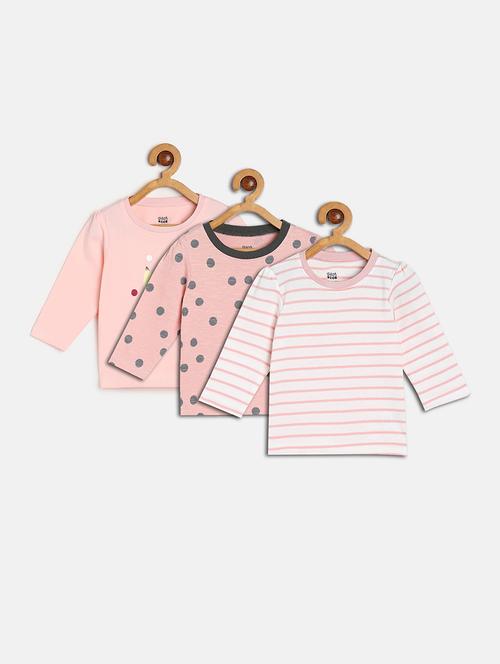 girls pack of 3 printed round neck tee - 22109443 - Very Small Image - 1