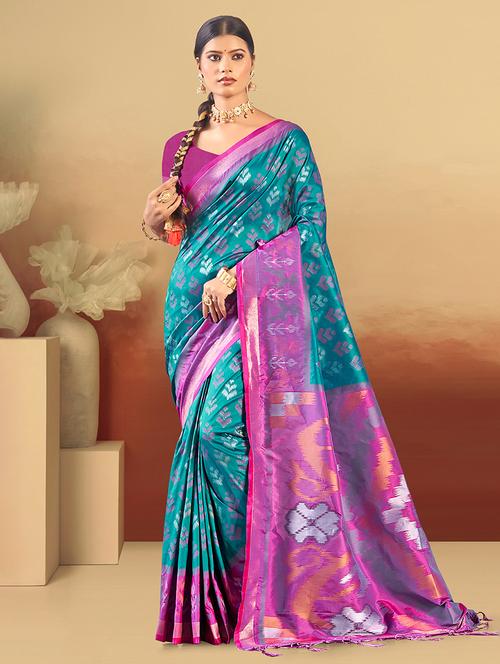 women self design banarasi saree with blouse - 22140225 - Very Small Image - 1