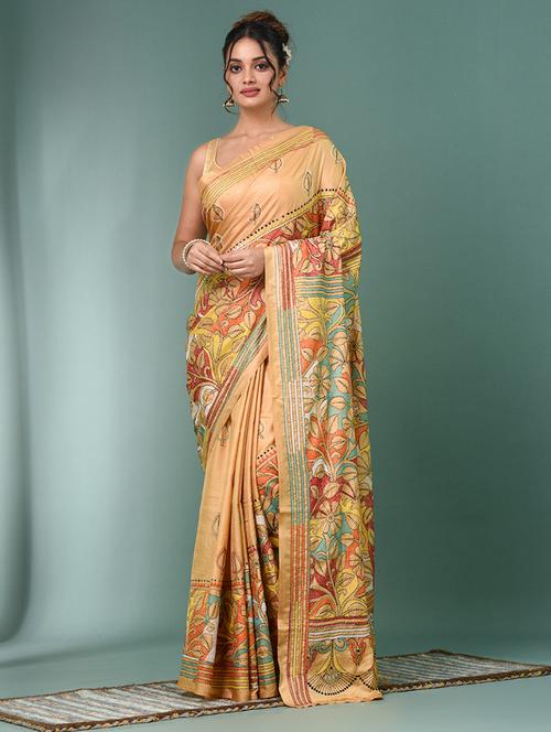 women handloom kantha stitch saree with blouse - 22140329 - Very Small Image - 1