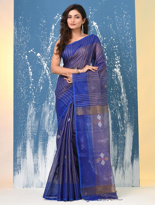 women self design handloom saree with blouse - 22140389 - Very Small Image - 1