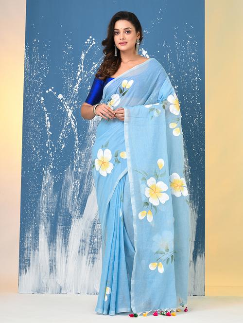 women floral printed handloom saree - 22140429 - Very Small Image - 1