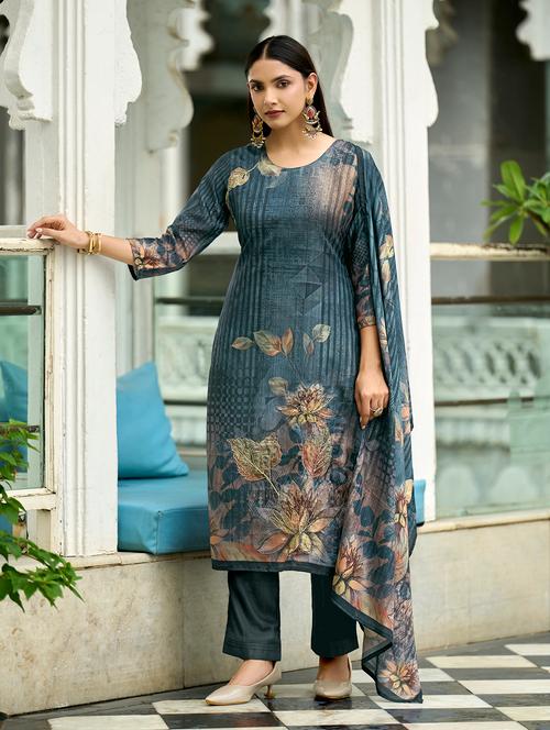 women printed three quarter sleeve kurta pant with dupatta set - 22140794 - Very Small Image - 1