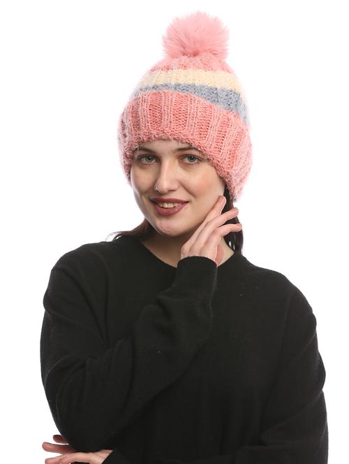 women self design winter cap - 22141257 - Very Small Image - 1