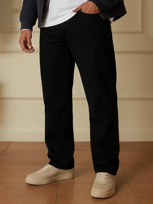 men plain mid rise straight fit jeans - 22141602 - Very Small Image - 1