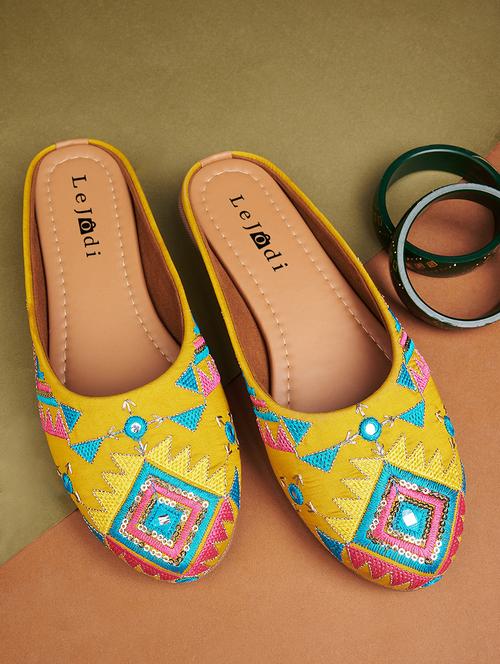 Women Embroidered Slip On Jutis - 22142200 - Very Small Image - 1